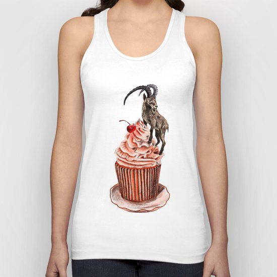 Unconquered Peak // goat cupcake Unisex Tank Top