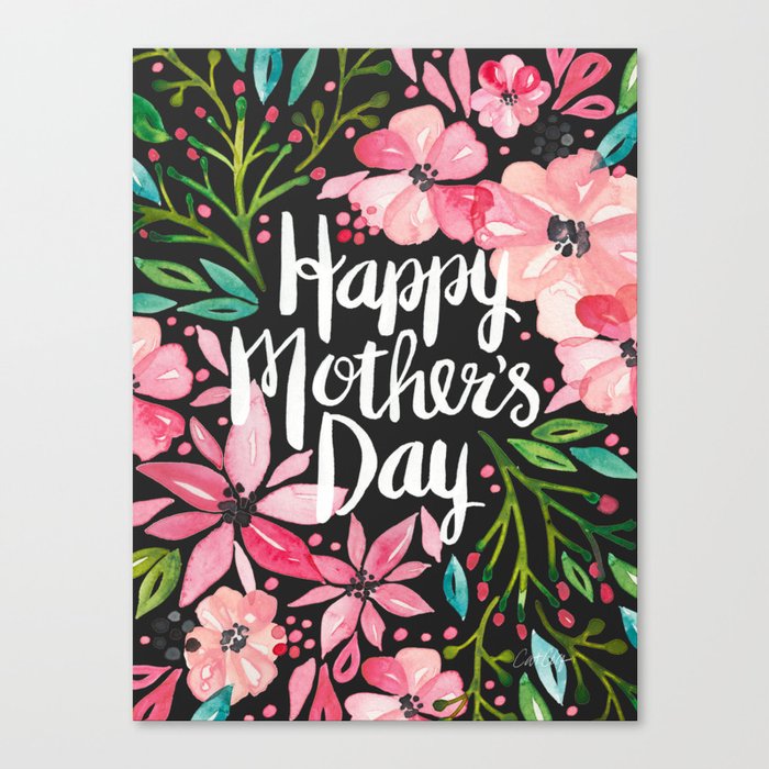 Happy Mother's Day – Charcoal Canvas Print