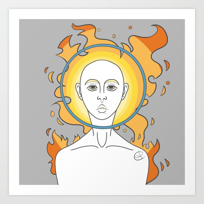 Fire Head Art Print