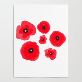 Poppies in Bloom Poster