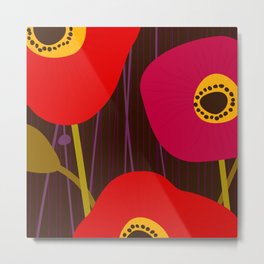 Red Poppy Flowers by Friztin Metal Print