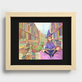 The library Recessed Framed Print