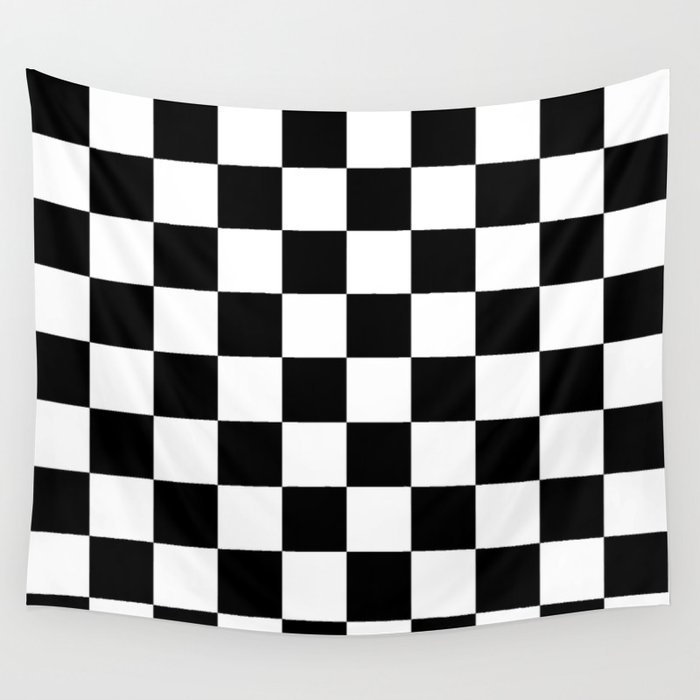 Black & White Checker Checkerboard Checkers Wall Tapestry