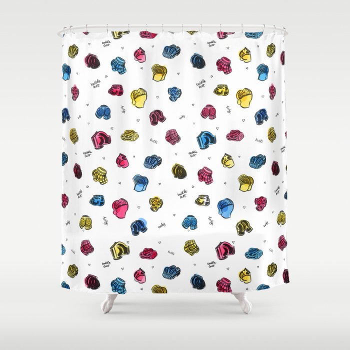Butts In Undies In Primary Color Shower Curtain By Bchi Society6