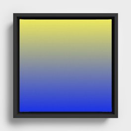 Modern Royal Blue And Yellow Gradient Ombre Pattern Trendy Solid Color Abstract Framed Canvas