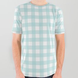baby blue gingham All Over Graphic Tee