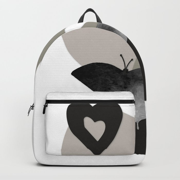 Black and White Butterfly Collage Backpack