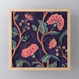 Indienne Vine - Deep Coral  Framed Mini Art Print