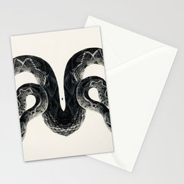 Snake 2 symmetry, collection, black and white, bw, set Stationery Cards