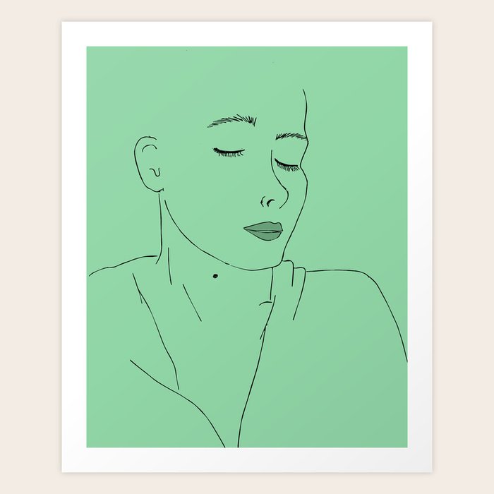 Girl With Eyes Closed Art Print