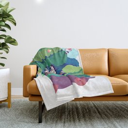 Tiny Worlds - Viridian Forest Throw Blanket