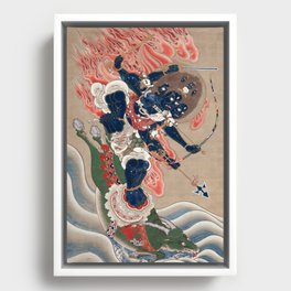 Japanese Art Wisdom King of Great Awe-inspiring Power Daiitoku Myoo Framed Canvas