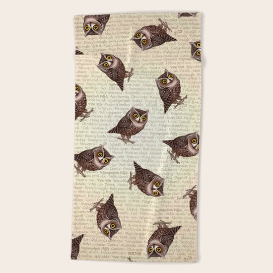 Otus pocus Beach Towel