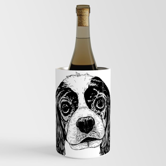 Cavalier King Charles Spaniel Dog Drawing Wine Chiller