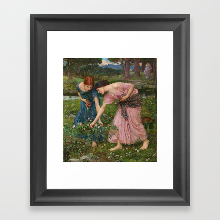 Waterhouse Gather Ye Rosebuds Pre Raphaelite Canvas Art Poster Print Painting 