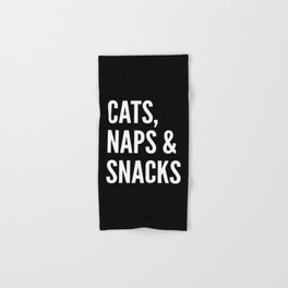 Cats, Naps & Snacks (Black) Hand & Bath Towel