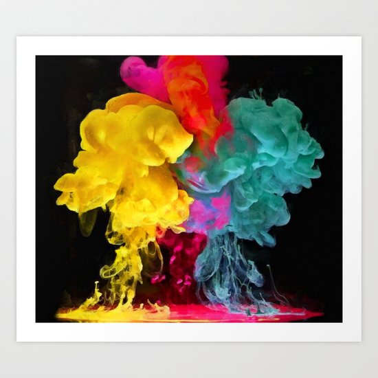 Multicolored ink in water Art Print