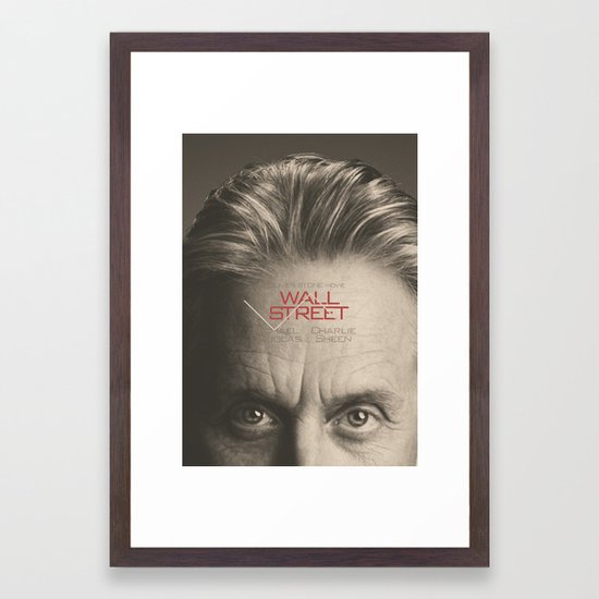 Wall Street Alternative Movie Poster Gordon Gekko Oliver Stone Film Minimal Fine Art Playbill Framed Art Print By Stefanoreves Society6