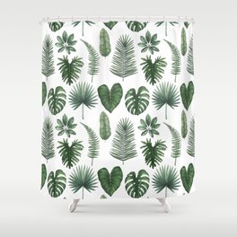 Tropical Leaves Shower Curtain