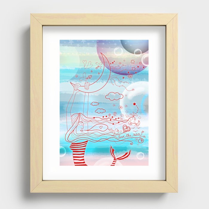 Love The Sea Recessed Framed Print