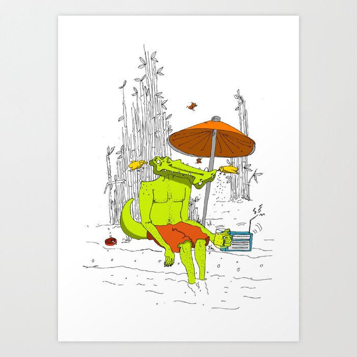 Crocodile. Art Print