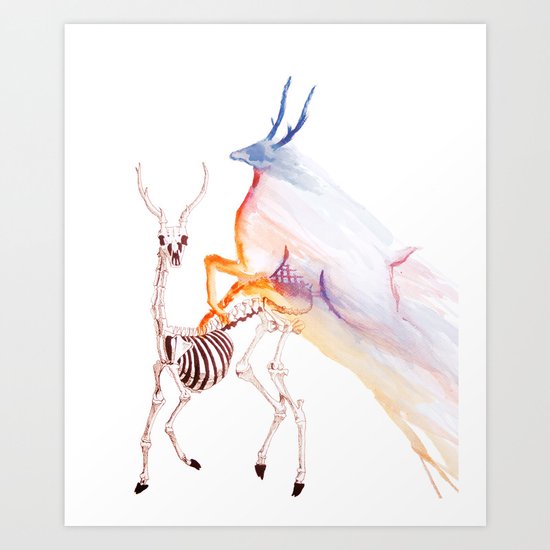Oh deer skeleton #2 Art Print