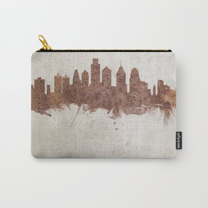 Philadelphia Pennsylvania Rust Skyline Carry-All Pouch