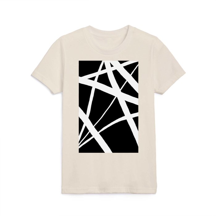 Geometric Line Abstract - Black White Society6 Kids Shirt and Black White | T by Abstract