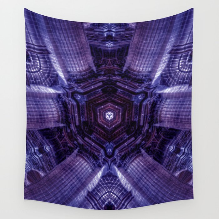 Sacred Geometry Art - Singularity - Purple Wall Tapestry