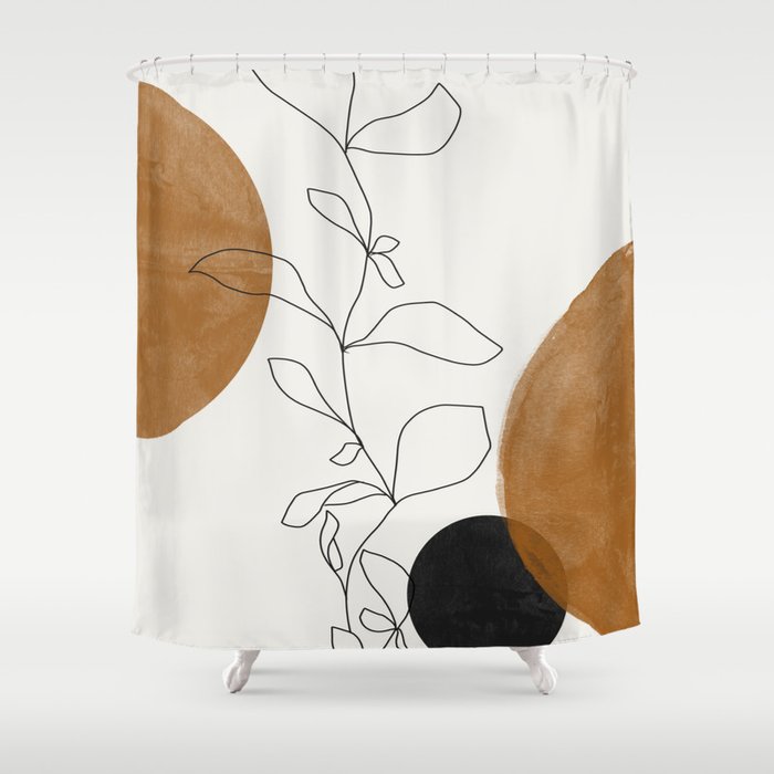 Abstract Plant Shower Curtain