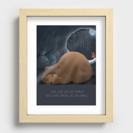 Being loved gives you strength while loving someone gives you courage  Recessed Framed Print
