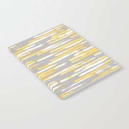 Colorful Stripes, Abstract Art, Yellow and Gray Notebook