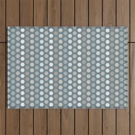 Polka Dot Stripes Minimalist Pattern in Medium Neutral Blue Gray Tones  Outdoor Rug