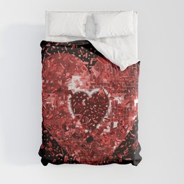 Shattered Red Disco Heart Duvet Cover