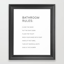 Bathroom Rules Framed Art Print