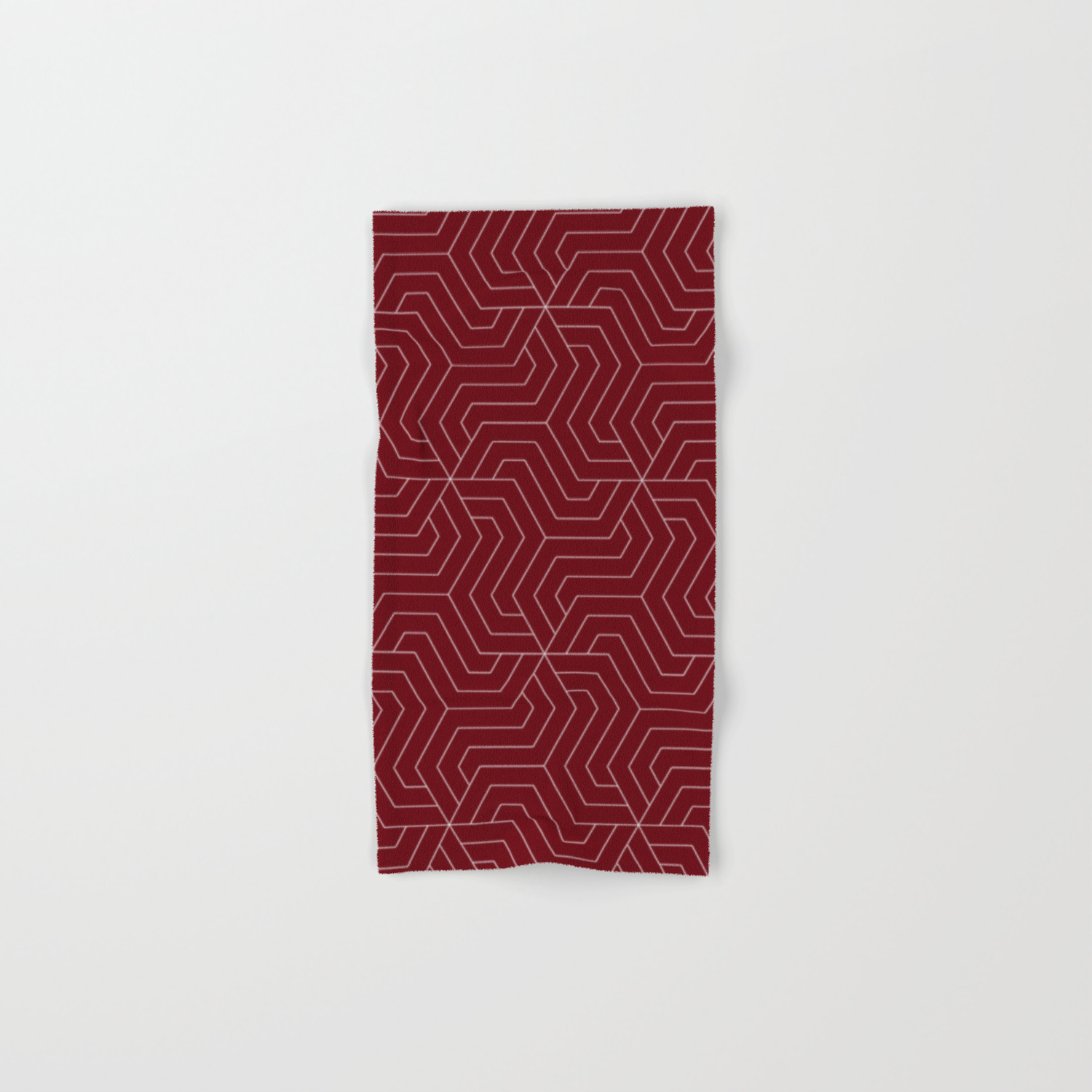 Rosewood Red Modern Vector Seamless Pattern Hand Bath Towel By Makeitcolorful Society6