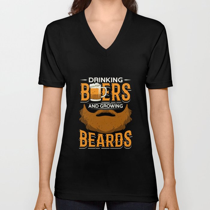 Beers And Beards V Neck T Shirt