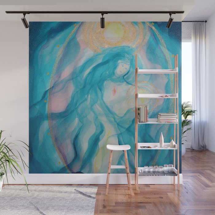 Mother And Child Wall Mural By Laline Society6 Mother And Child Wall Mural