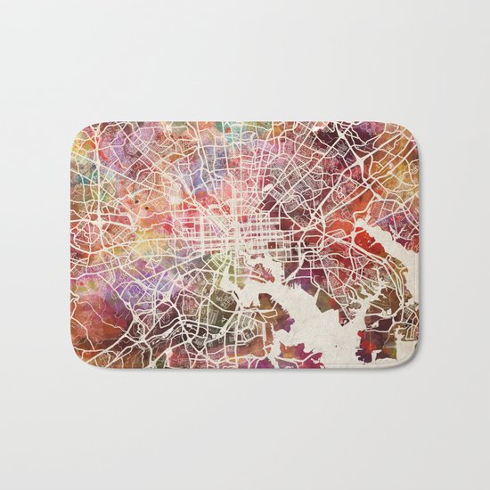 Baltimore map Bath Mat