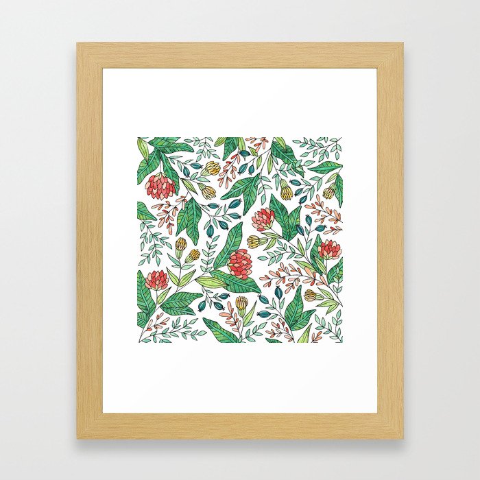 Wildflower Pattern - Full Color Framed Art Print