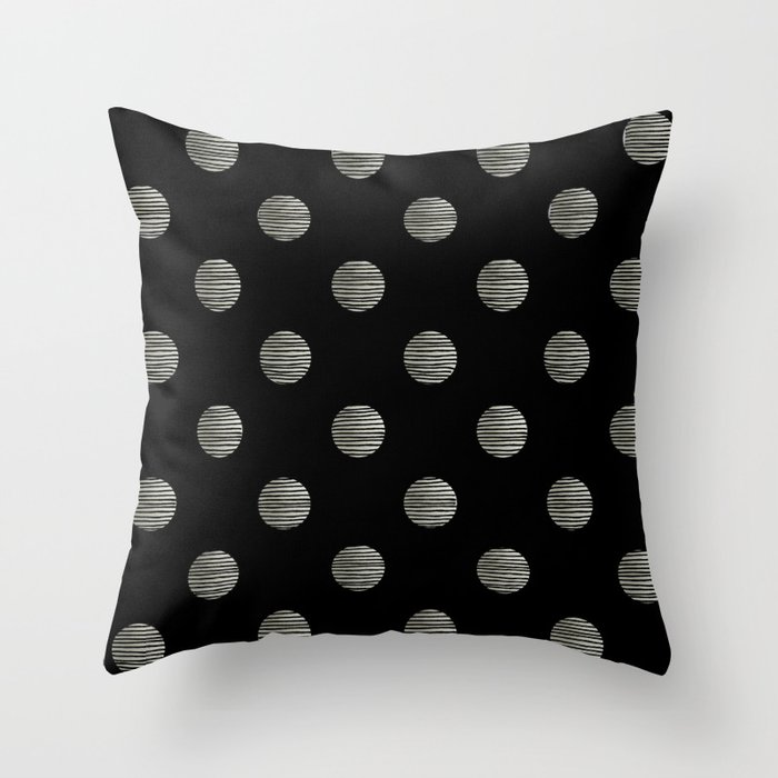 Black and white polka dot Pattern Throw Pillow