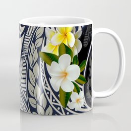 Traditional Hawaiian Tapa and Plumeria Coffee Mug