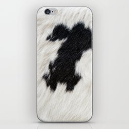 Black and White Cow Skin Print Pattern Modern, Cowhide Faux Leather iPhone Skin