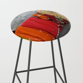 India colorful Clothes on Rope Bar Stool