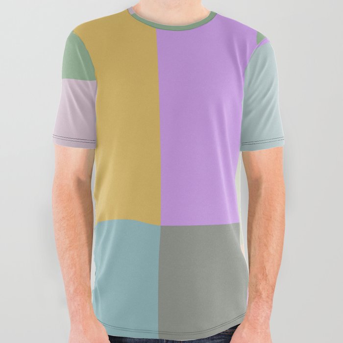 Abstract Earthy Pastel Shapes 30 All Over Graphic Tee