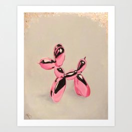 pink balloon dog Art Print