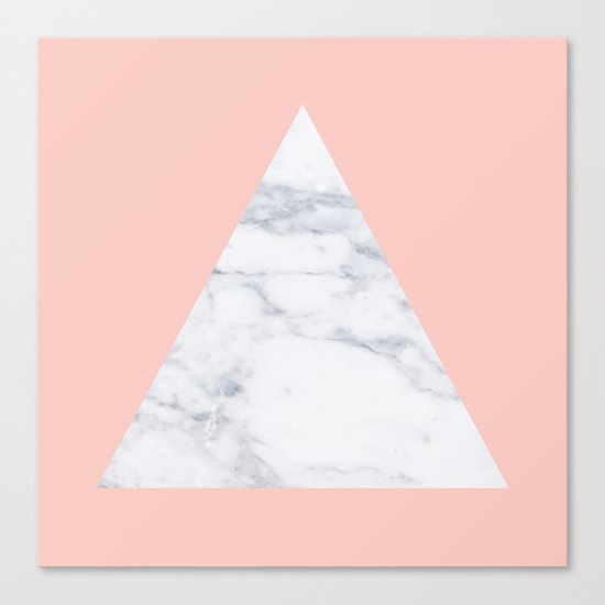 Blush marble triangle Canvas Print