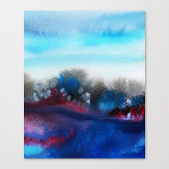 Watercolor abstract landscape 25 Canvas Print