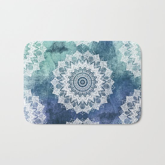 BOHOCHIC MANDALAS IN BLUE Bath Mat