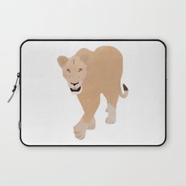 Watercolor Stalking Lioness with Mouth Open Laptop Sleeve